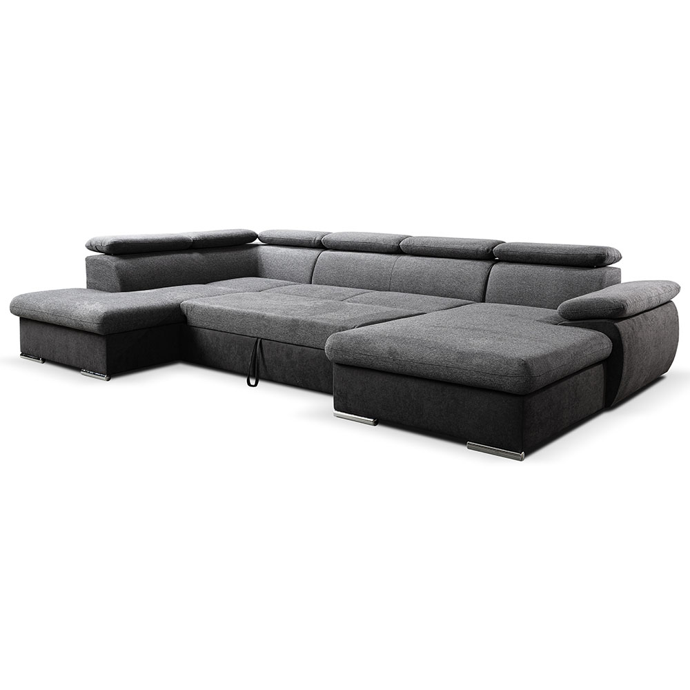 Sedací souprava COOL II | 220x343x191 cm | rozkládací + 2x úložný prostor | PRAVÁ | Letto 97 studená šedá