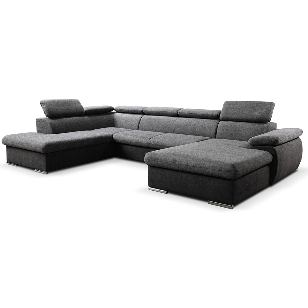 Sedací souprava COOL II | 220x343x191 cm | rozkládací + 2x úložný prostor | PRAVÁ | Letto 97 studená šedá