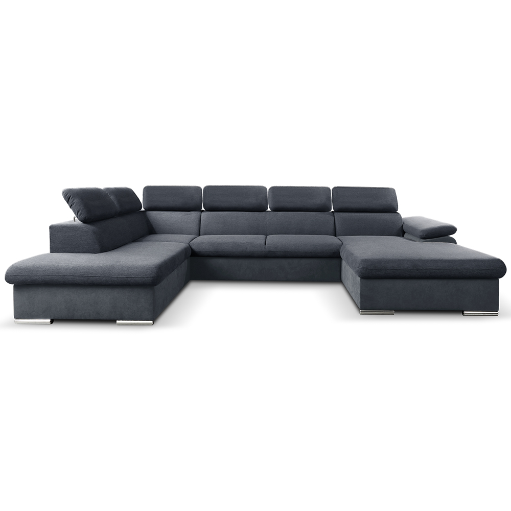 Sedací souprava COOL II | 220x343x191 cm | rozkládací + 2x úložný prostor | PRAVÁ | Letto 97 studená šedá