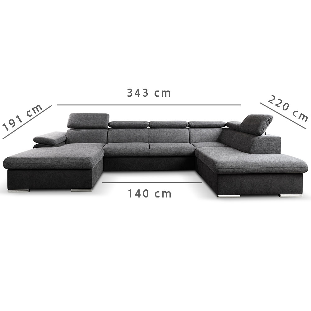 Sedací souprava COOL II | 191x343x220 cm | rozkládací + 2x úložný prostor | LEVÁ | Letto 97