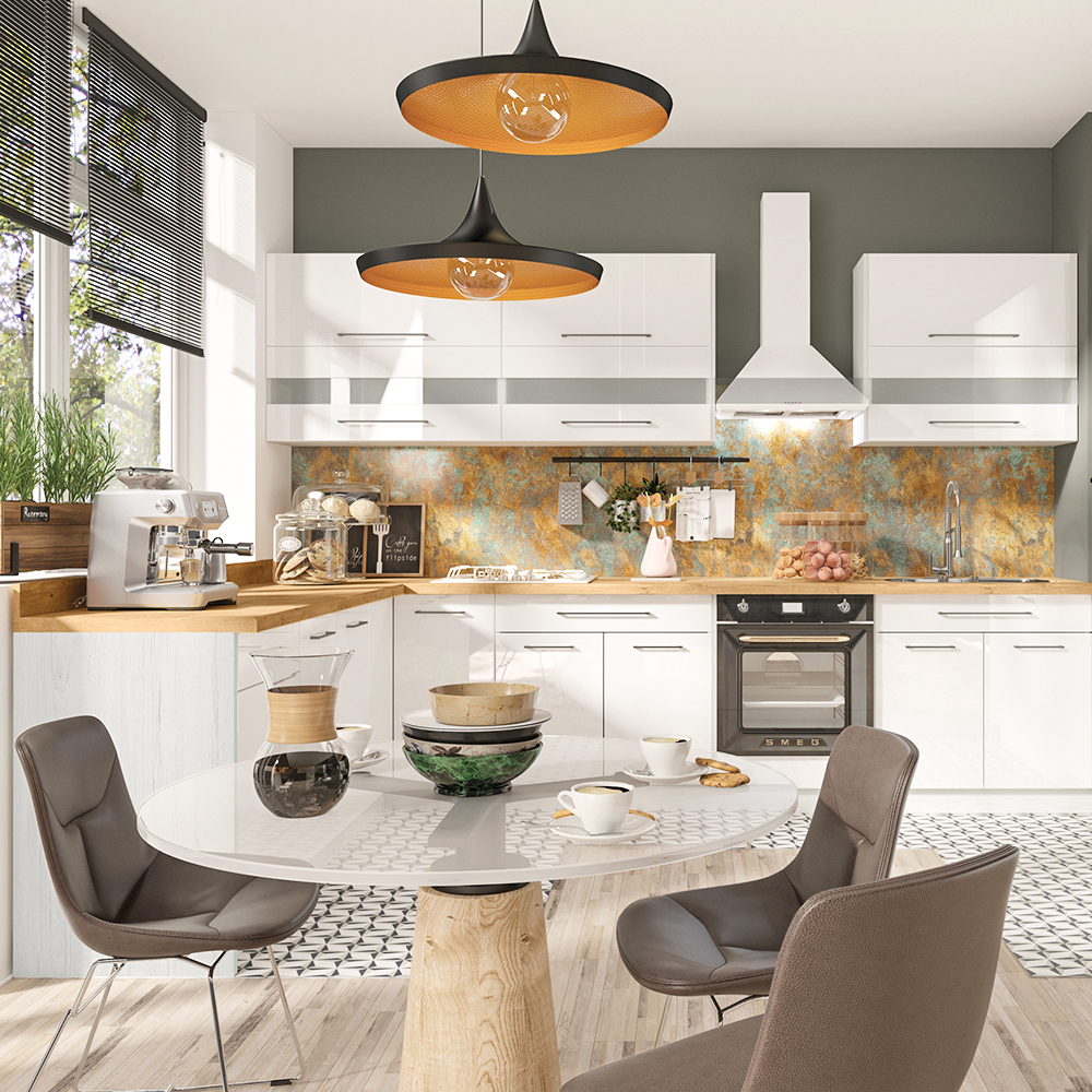 CREATIVA wh | horní skříňka CRE-36G výklopná | 60 cm | VÝBĚR KORPUSU a KOVÁNÍ | bílá lesk