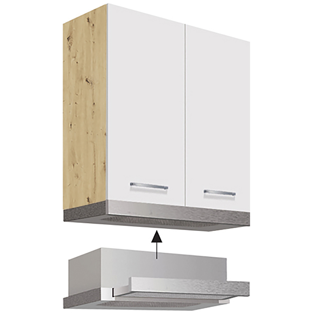 CREATIVA wh | horní skříňka CRE-37G pro vestavnou digestoř | 60 cm | VÝBĚR KORPUSU | bílá lesk