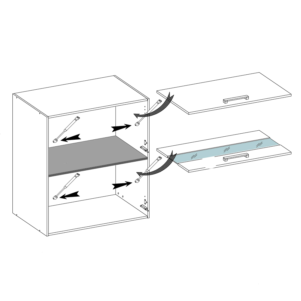 CREATIVA wh | horní skříňka CRE-40G výklopná | 60 cm | VÝBĚR KORPUSU a KOVÁNÍ | bílá lesk