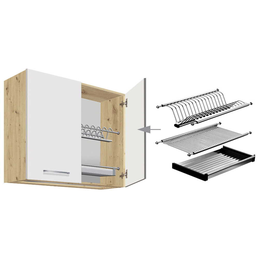 CREATIVA wh | horní skříňka CRE-53G s odkapávačem | 80 cm | VÝBĚR KORPUSU | bílá lesk