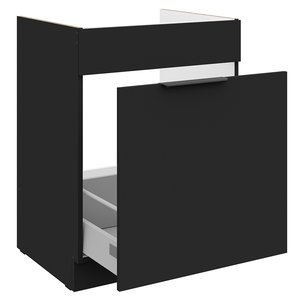 SIENA | dolní skříňka 60 ZL 1S dřezová s výsuvem | 60 cm | PREMIUM BOX | černá