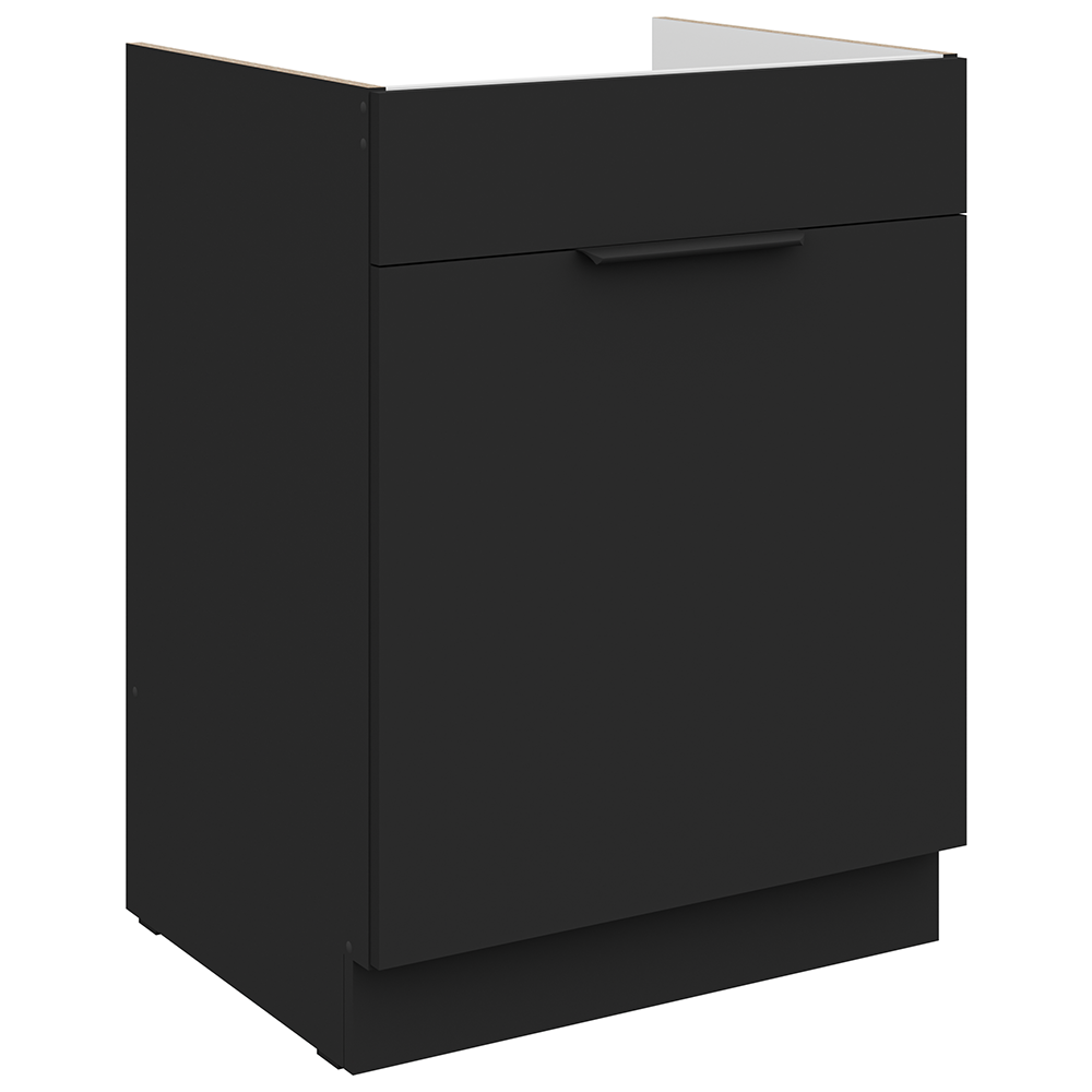 SIENA | dolní skříňka 60 ZL 1S dřezová s výsuvem | 60 cm | PREMIUM BOX | černá