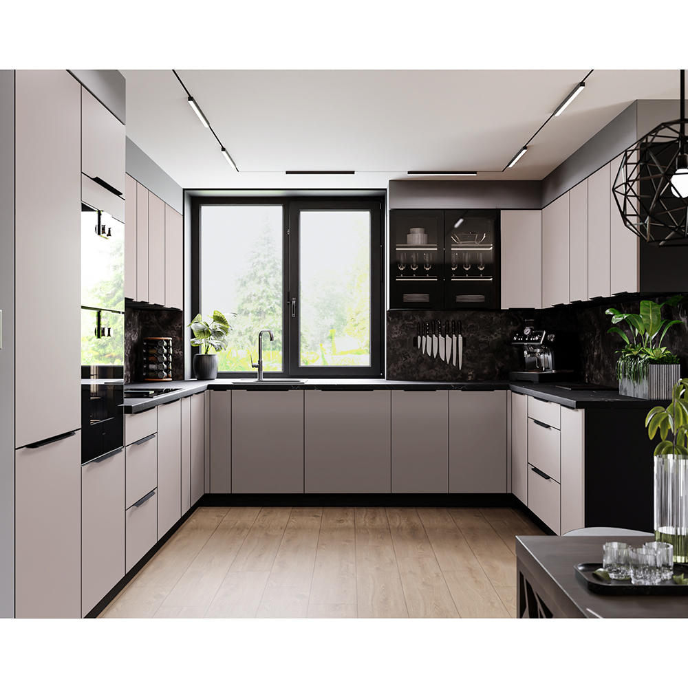 ARONA | dolní skříňka 80 ZL 1S dřezová s výsuvem | 80 cm | PREMIUM BOX | černá/kašmír