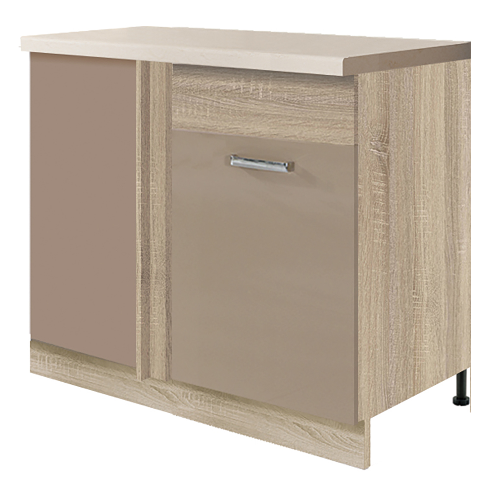 PREMIO sc | dolní skříňka PRE-25D rohová | 60x110 cm | sonoma/capuccino lesk