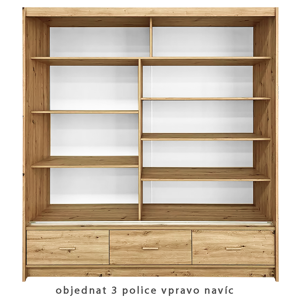 Šatní skříň CANADA CA-1 | 200 cm | se zrcadlem | artisan