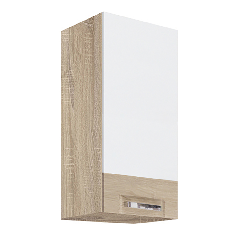 PREMIO sc | horní skříňka PRE-30G s policemi | 30 cm | UNI dvířka | sonoma/bílá lesk