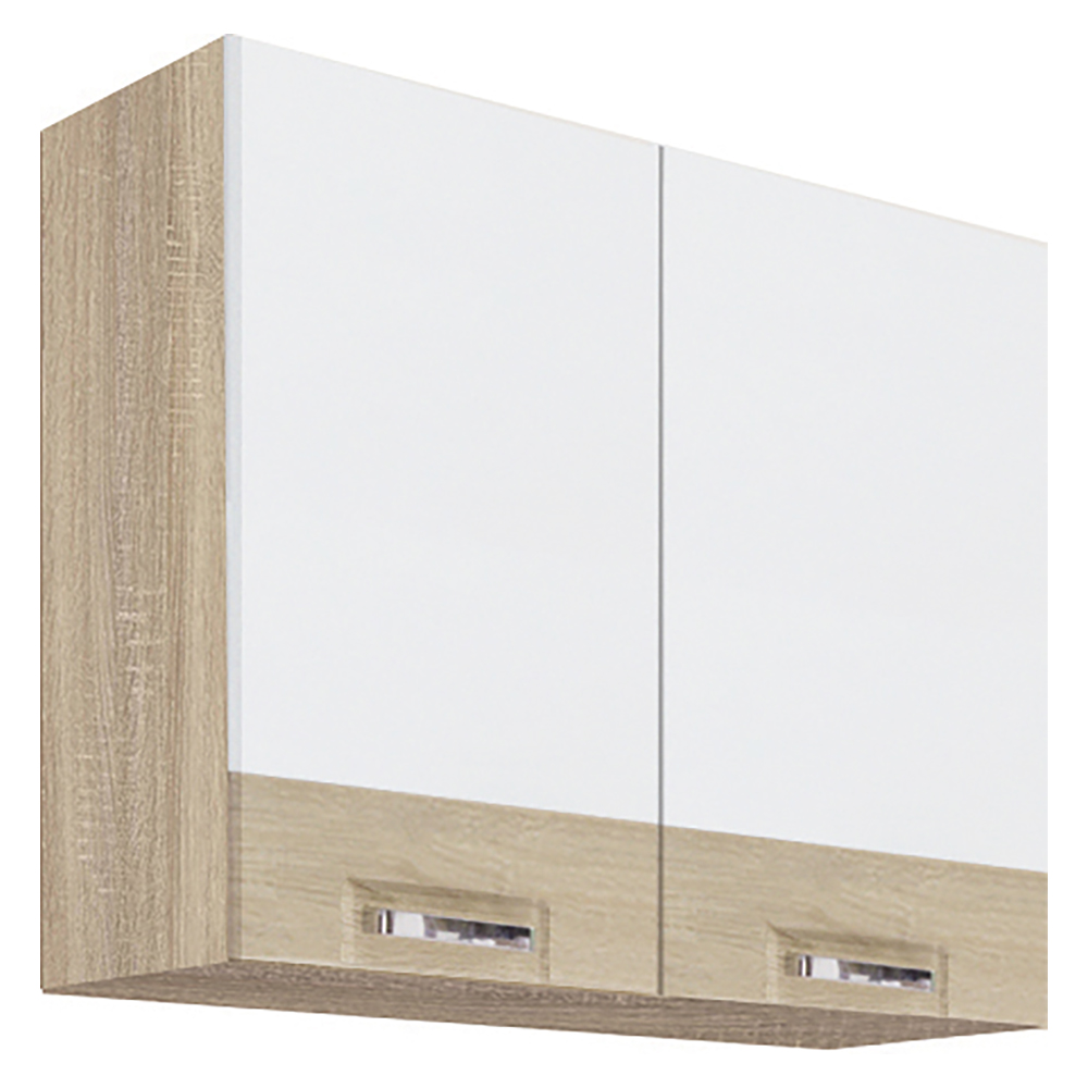 PREMIO sc | horní skříňka PRE-43G s policemi | 80 cm | sonoma/bílá lesk
