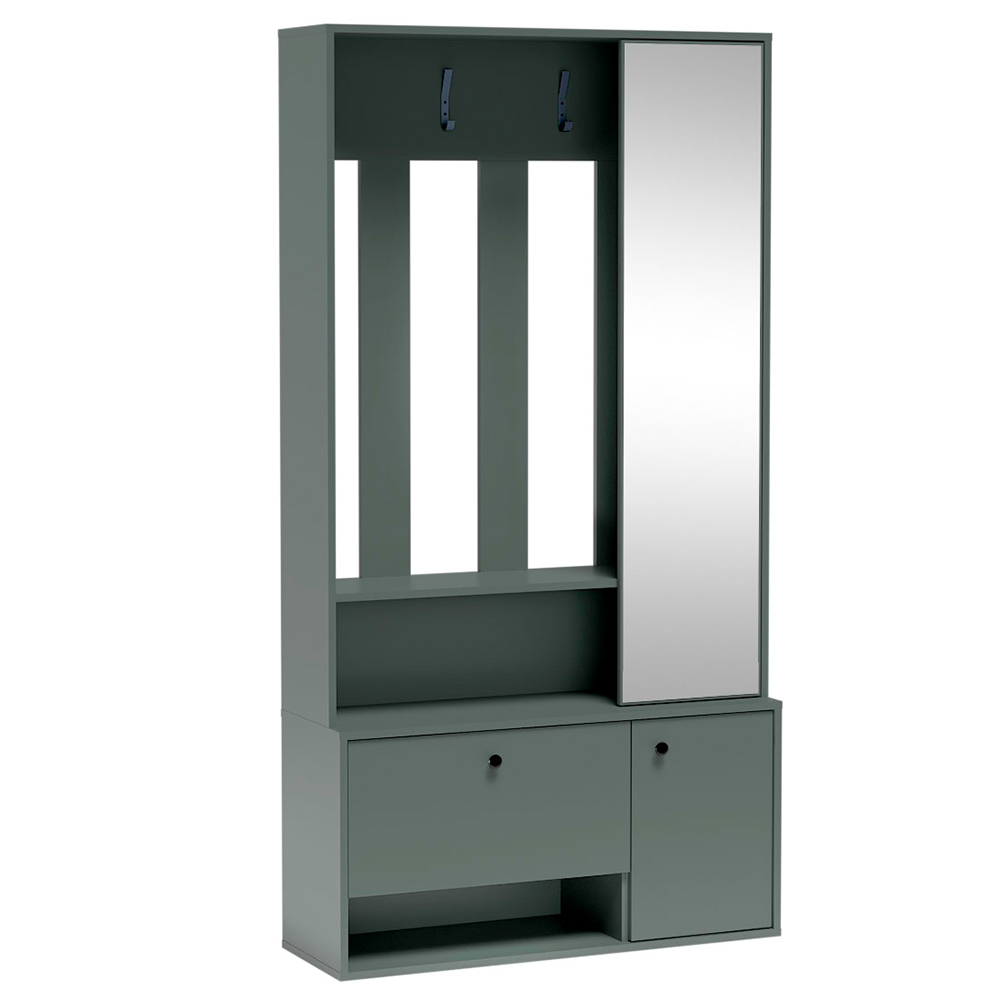 Předsíňová stěna SPOT | 100 cm | se zrcadlem | stone green zelená