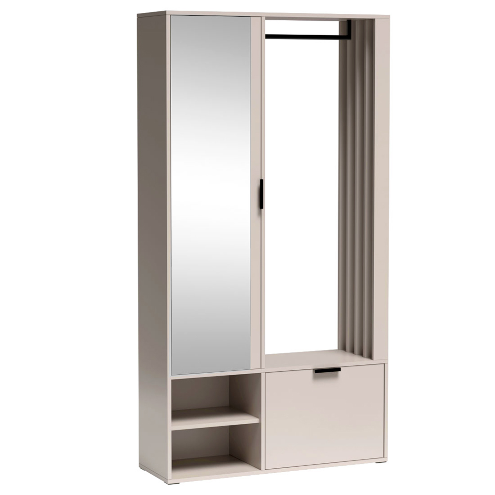 Předsíňová stěna MILON | 100 cm | se zrcadlem | UNI provedení | kašmír