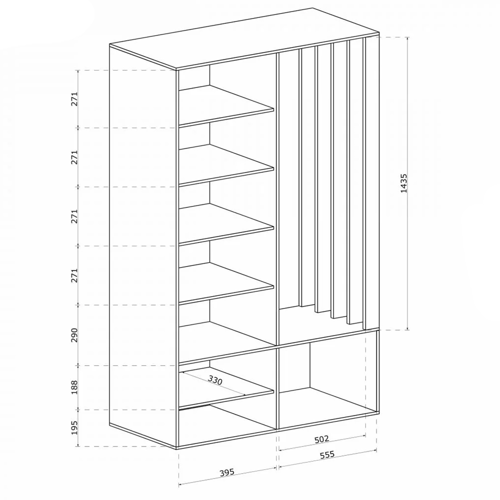 Předsíňová stěna MILON | 100 cm | se zrcadlem | UNI provedení | kašmír