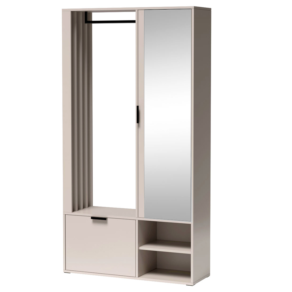 Předsíňová stěna MILON | 100 cm | se zrcadlem | UNI provedení | kašmír