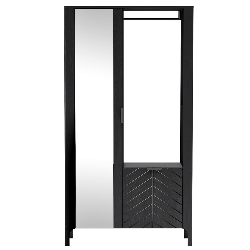 MILUMI c | předsíňová stěna MM-11 | 105 cm | se zrcadlem | černá