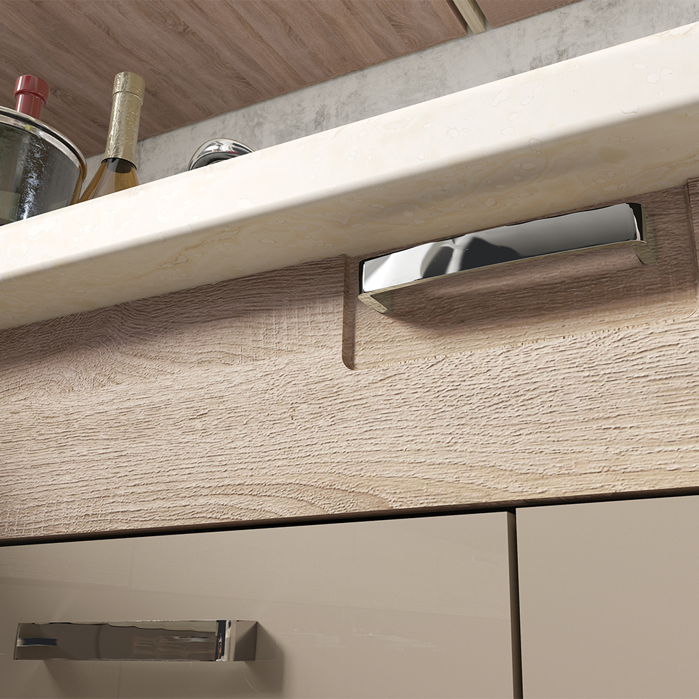 Kuchyňská linka PREMIO |  270 cm | sonoma/bílá/cappuccino lesk