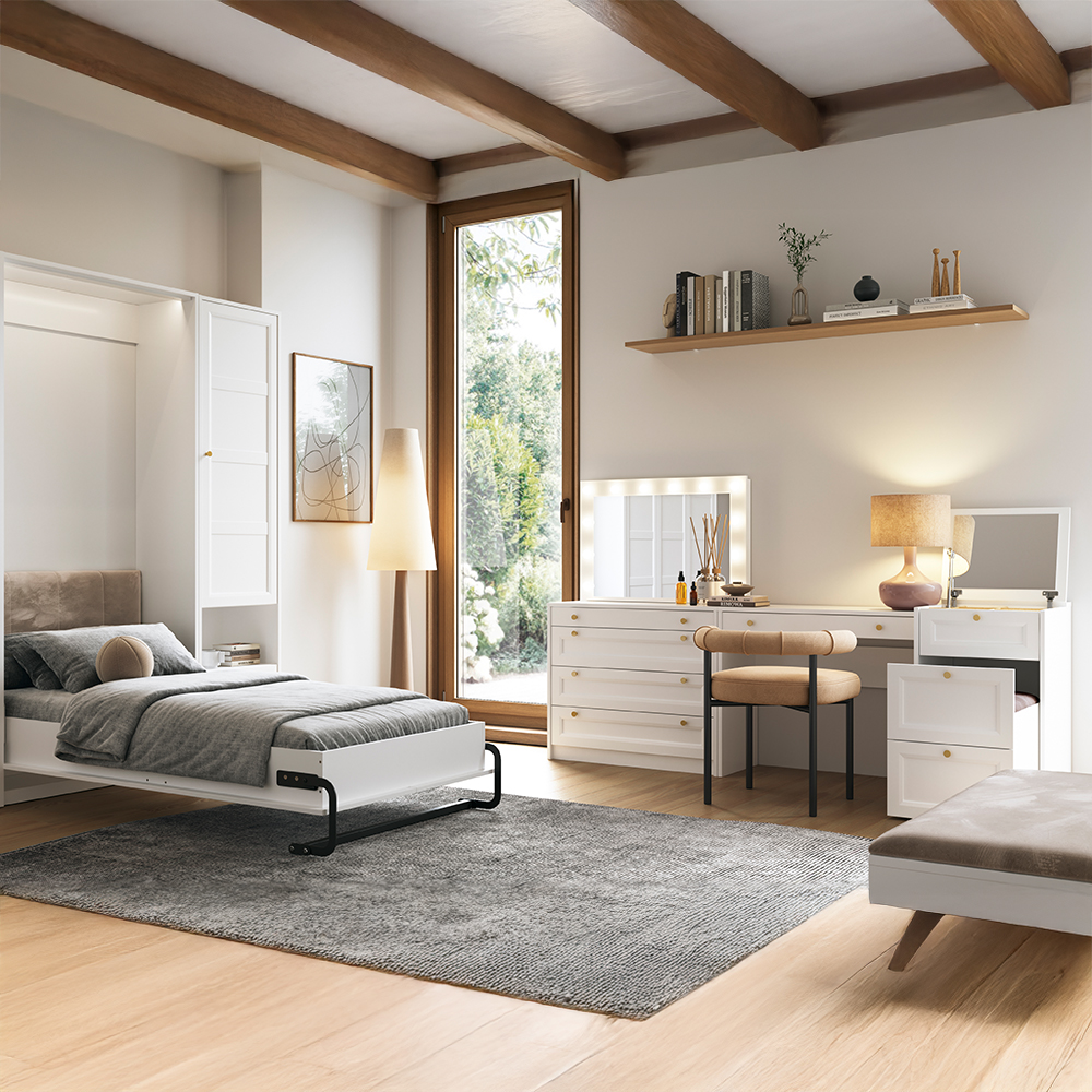 Komoda REL K4S | 90 cm | bílá | lamino o síle 18 mm + ozdobné MDF lišty 18 mm