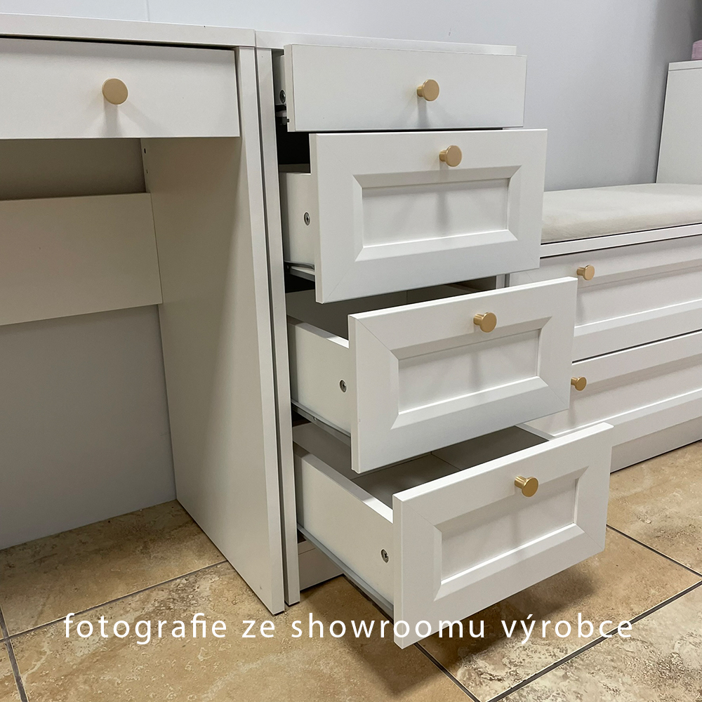 Komoda REL LWK | 90 cm | bílá | lamino o síle 18 mm + ozdobné MDF lišty 18 mm