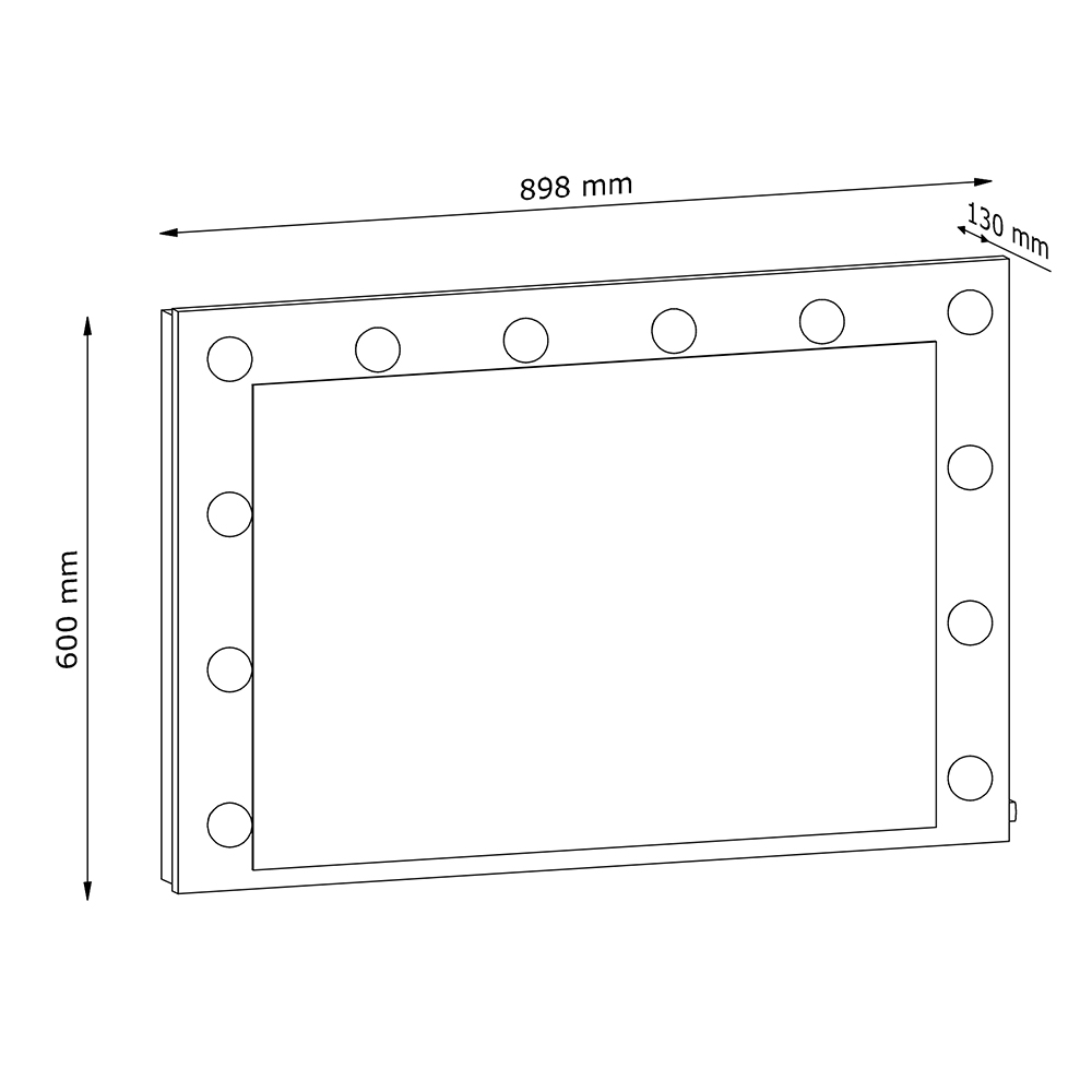 Zrcadlo s LED osvětlením REL LS | 89,8 cm | bílá | lamino o síle 18 mm