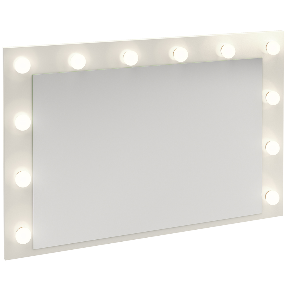 Toaletka se zrcadlem s LED osvětlením REL LS + stolek B1 | 90 cm | bílá | lamino o síle 18 mm