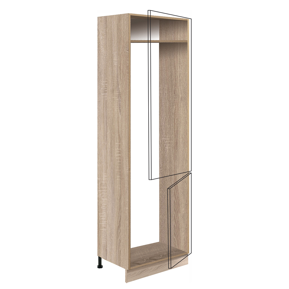 Kuchyňská linka PREMIO | 210x310 cm + 140 cm | sonoma/bílá/cappuccino lesk