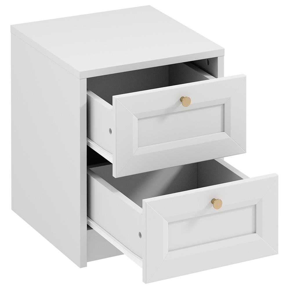 Noční stolek REL SN | 40 cm | bílá | lamino o síle 18 mm + ozdobné MDF lišty 18 mm