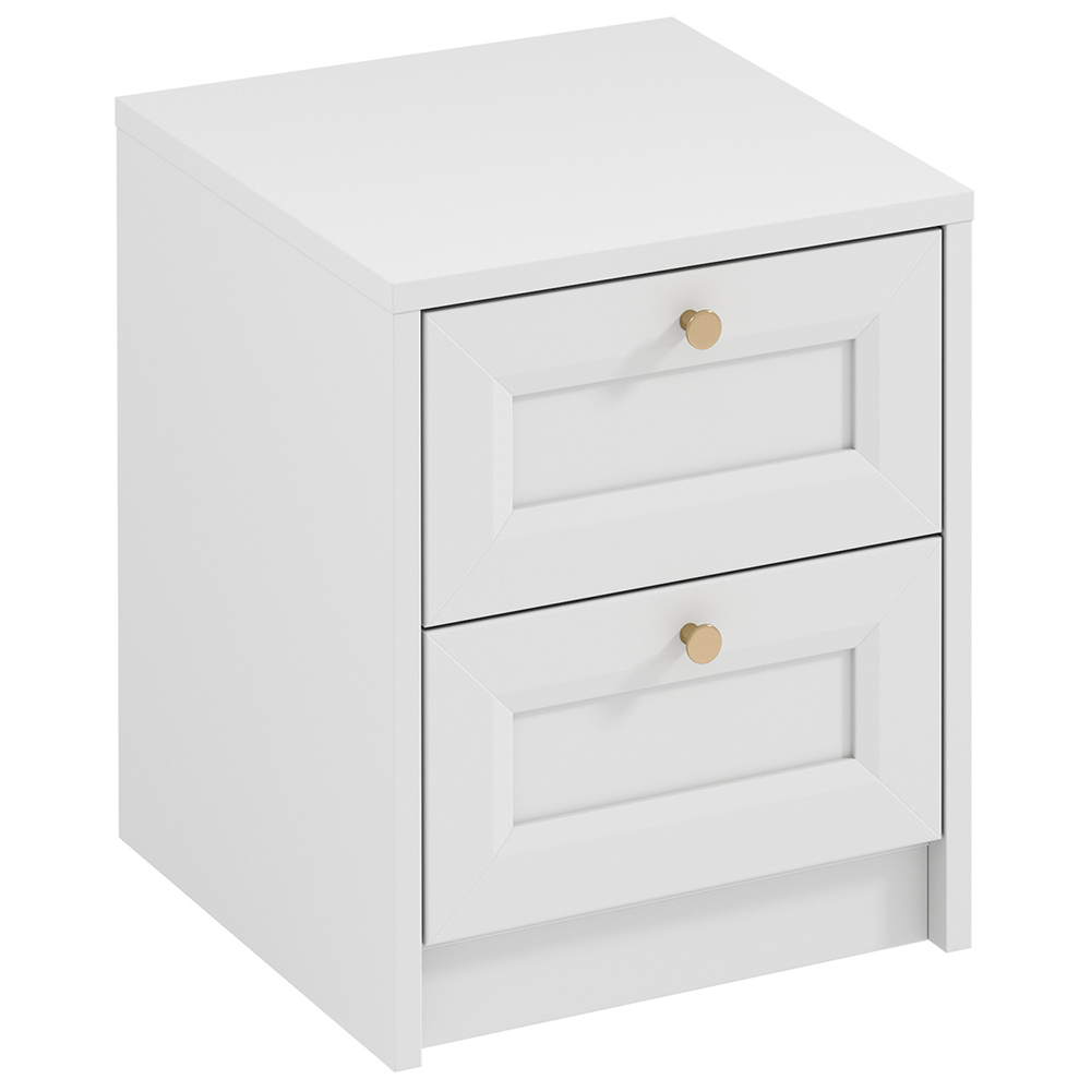 Noční stolek REL SN | 40 cm | bílá | lamino o síle 18 mm + ozdobné MDF lišty 18 mm