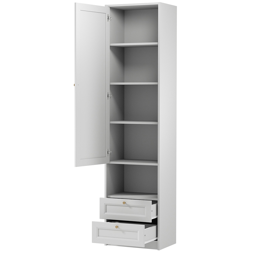 Šatní skříň REL S1D2S | UNI provedení | 53,8 cm | bílá | lamino 18 mm + ozdobné MDF lišty 18 mm