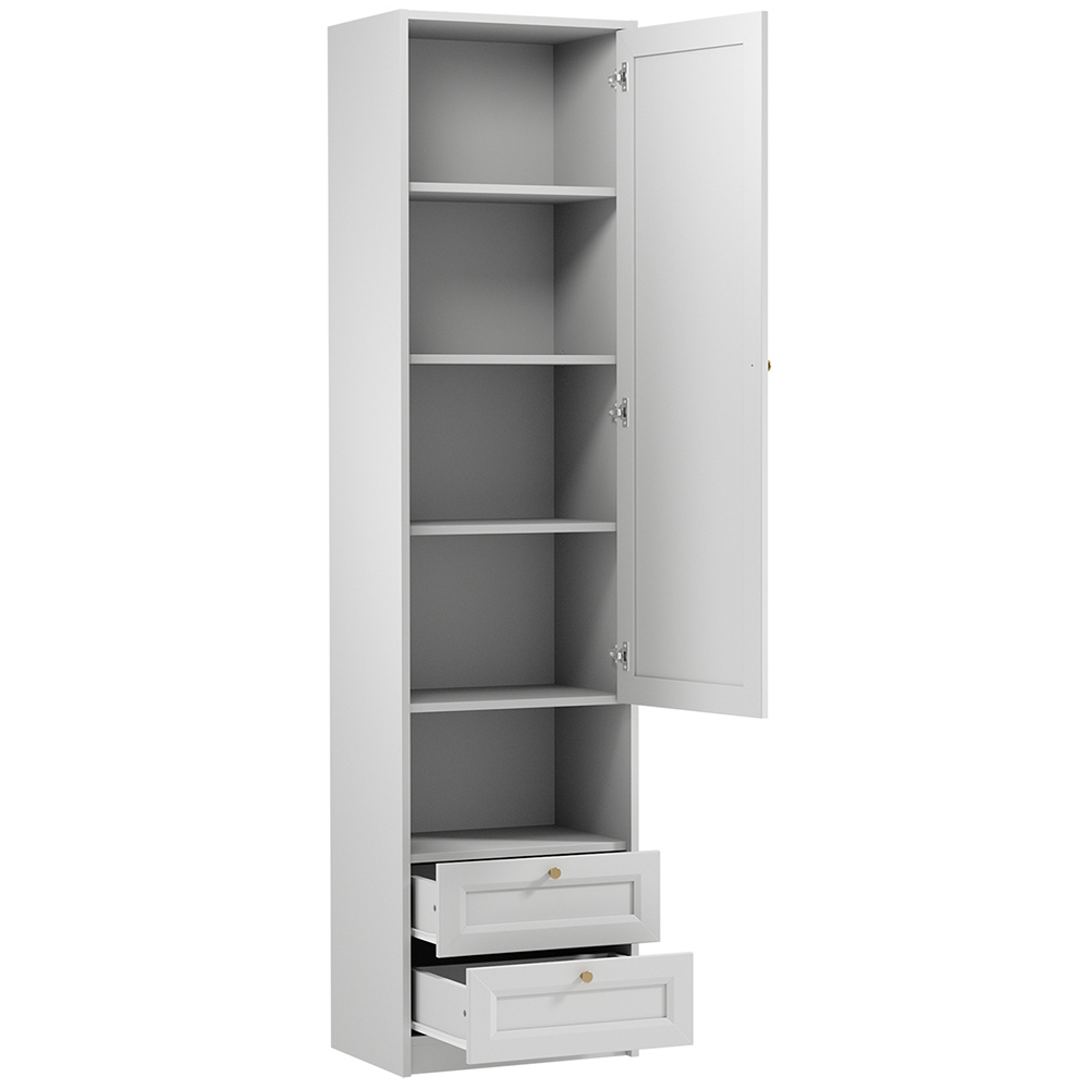 Šatní skříň REL S1D2S | UNI provedení | 53,8 cm | bílá | lamino 18 mm + ozdobné MDF lišty 18 mm