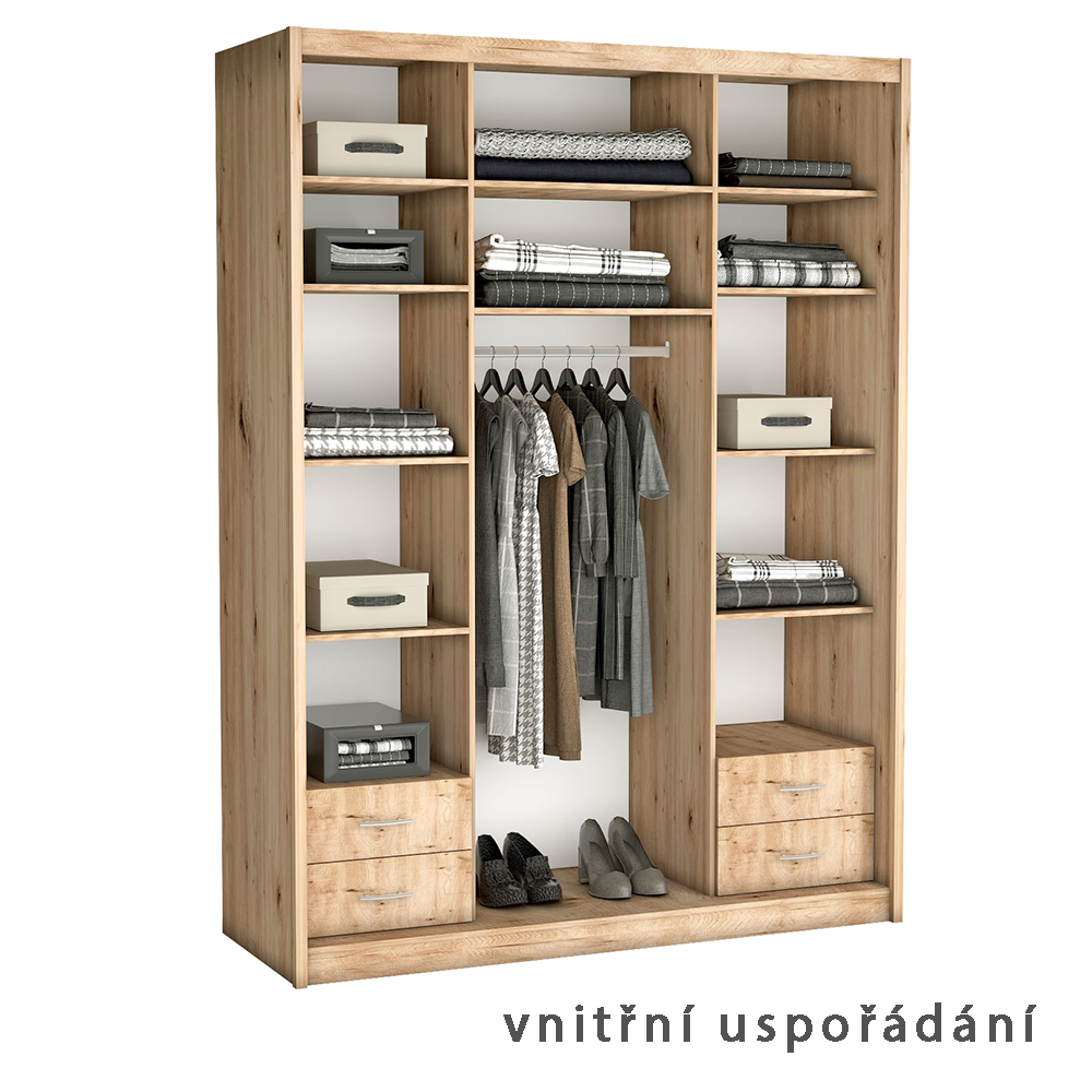 Šatní skříň MACI II | 180 cm | bez zrcadla | artisan