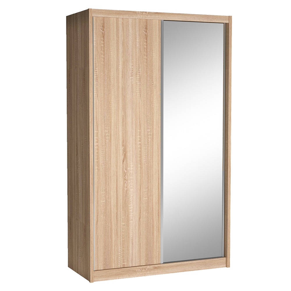 Šatní skříň KAROK | 143 cm | se zrcadlem | sonoma