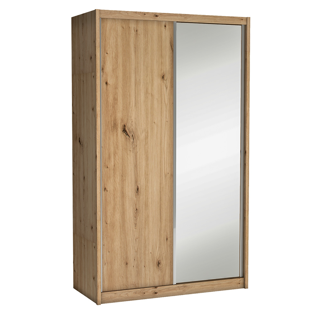 Šatní skříň KAROK | 143 cm | se zrcadlem | artisan