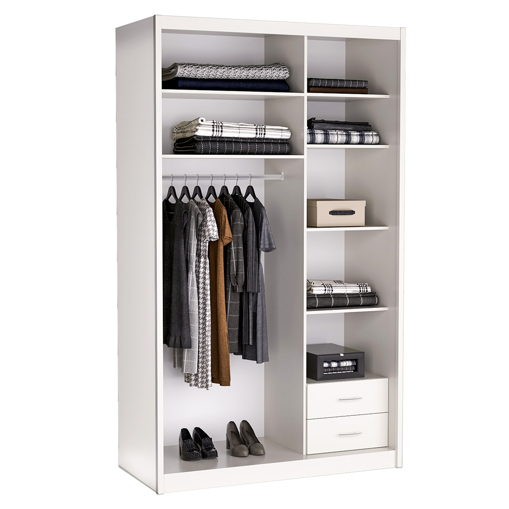 Šatní skříň KAROK | 143 cm | se zrcadlem | kašmír