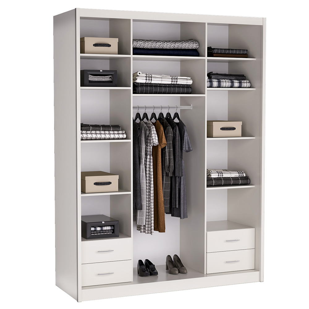 Šatní skříň MACI II | 180 cm | se zrcadlem | kašmír