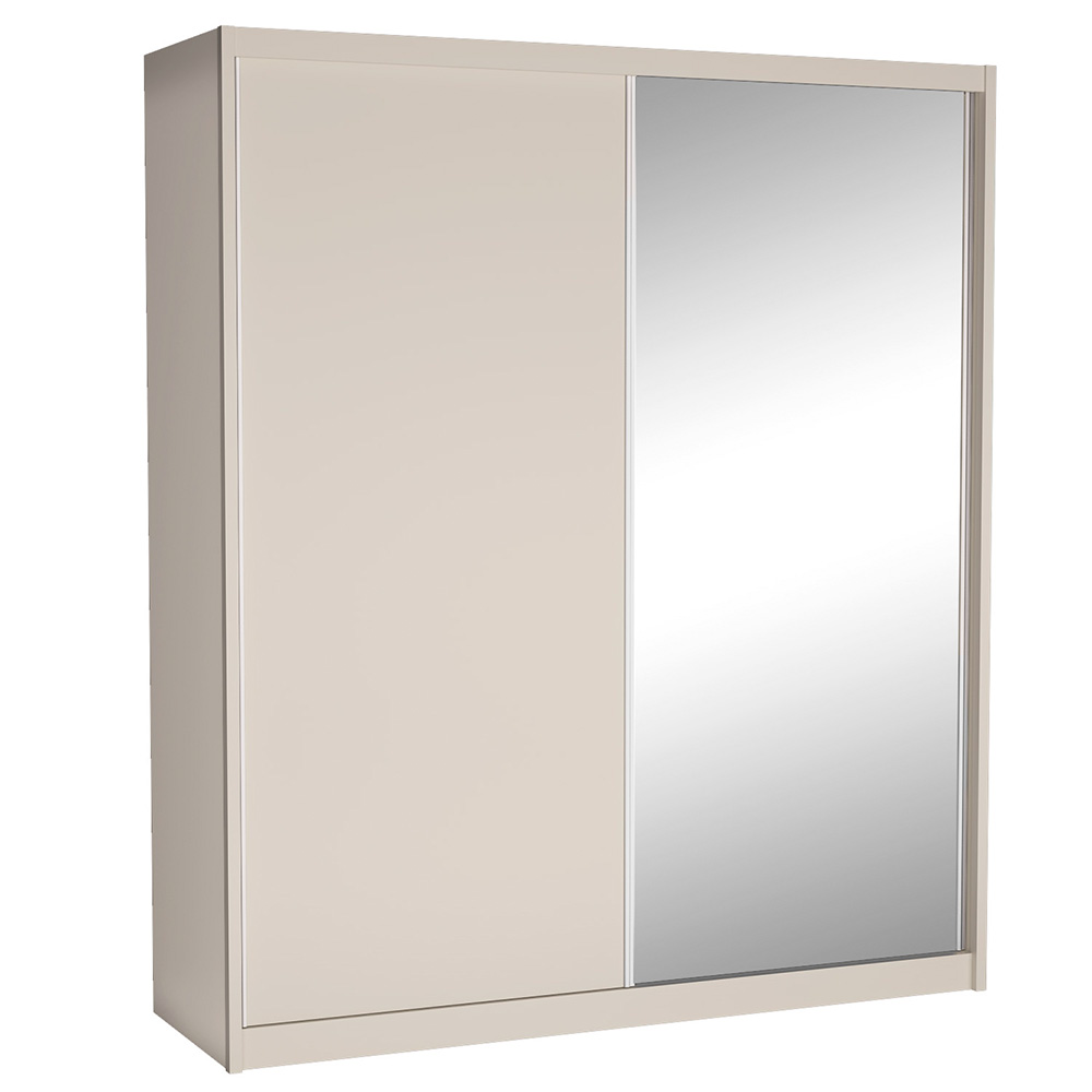 Šatní skříň MACI | 208 cm | se zrcadlem | kašmír