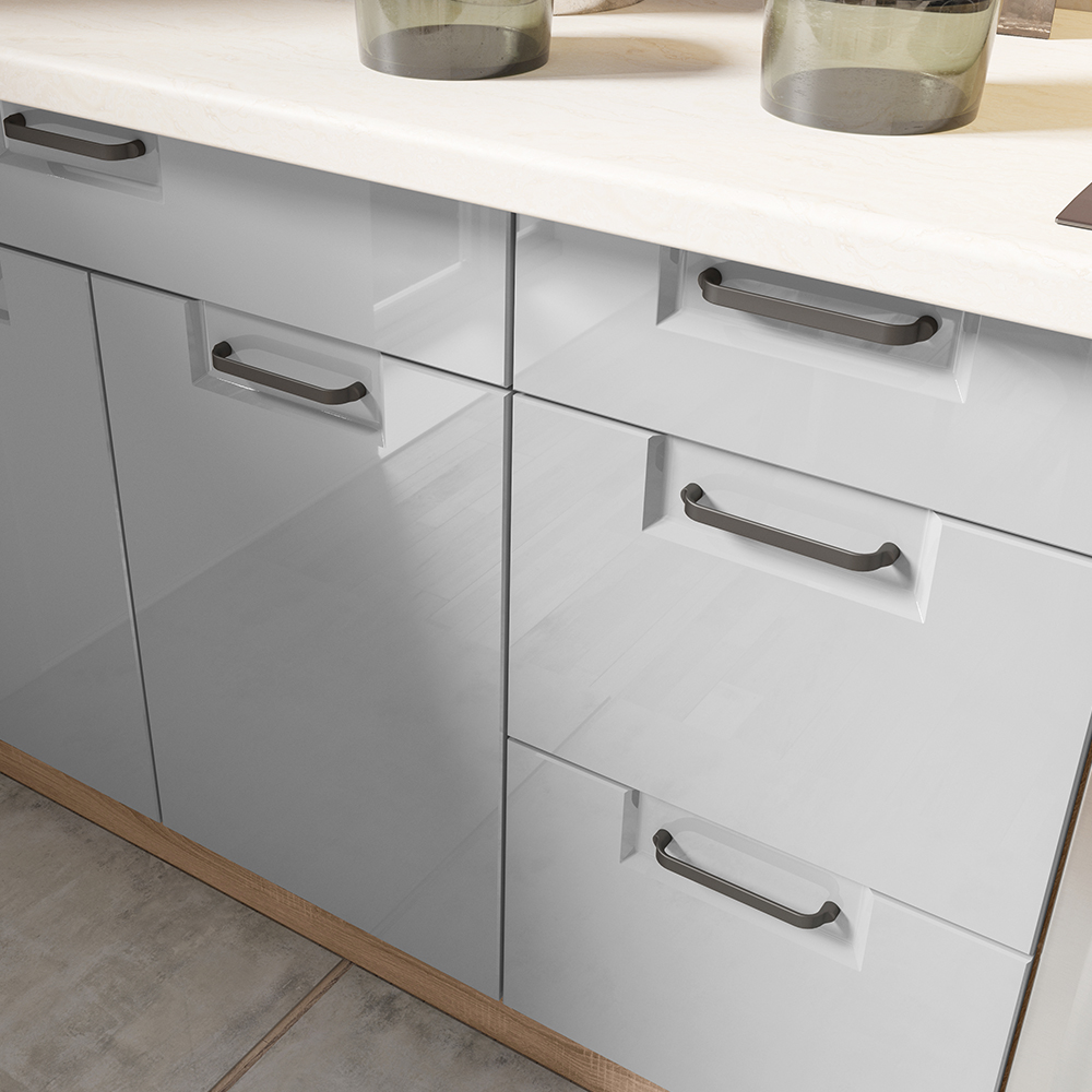 FAVORIT s | horní skříňka FL-33G policová | 50 cm | šedá lesk | VÝBĚR KORPUSU