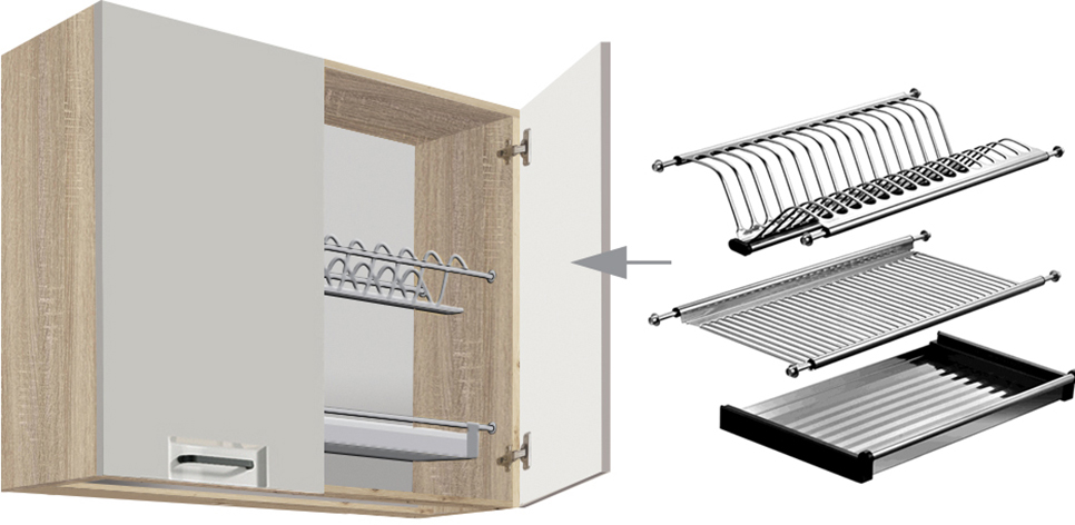 FAVORIT s | horní skříňka FL-53G s odkapávačem | 80 cm | šedá lesk | VÝBĚR KORPUSU