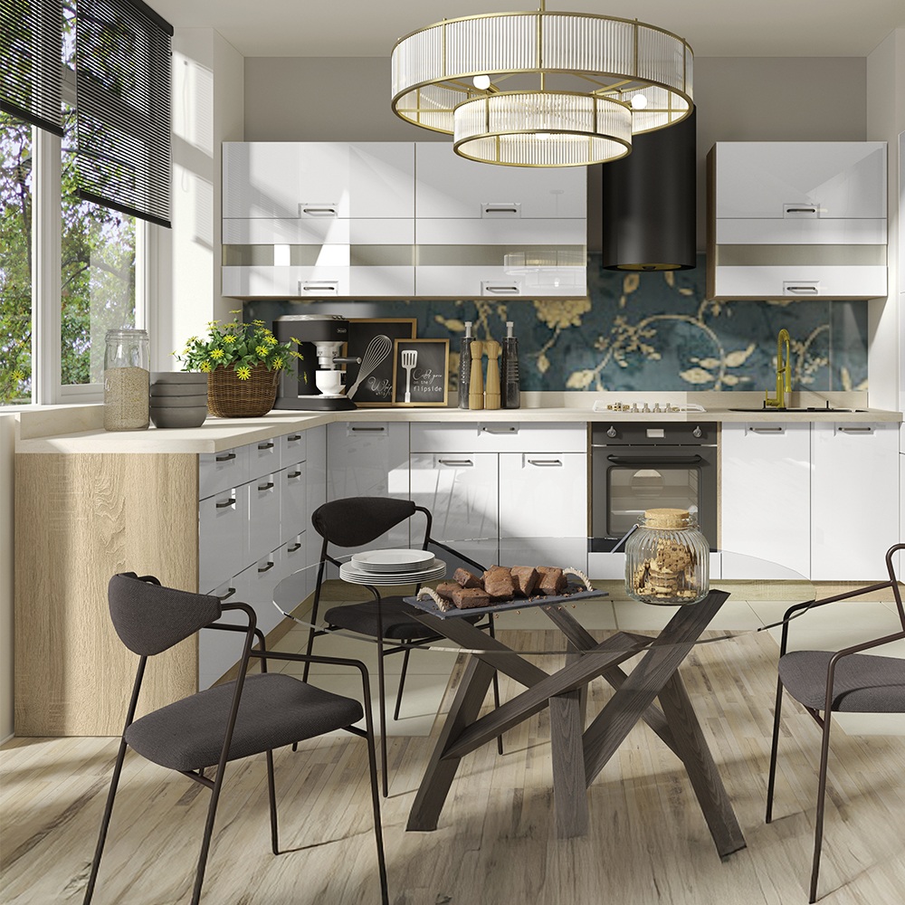 FAVORIT s | horní skříňka FL-41G výklopná | 80 cm | šedá lesk | VÝBĚR KORPUSU a KOVÁNÍ