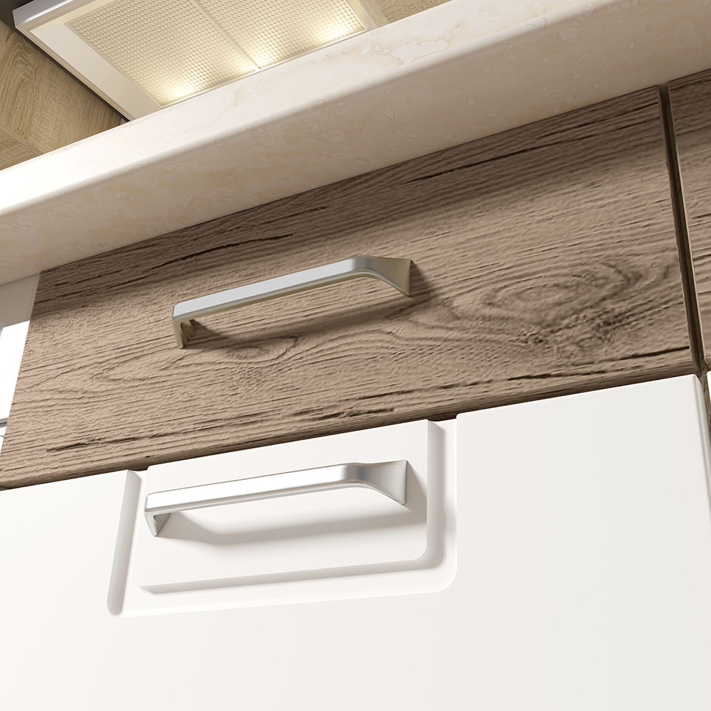 ECONO wh | dolní skříňka ECO-6D se zásuvkou a policí | bílá lesk/san remo | VÝBĚR KORPUSU a KOVÁNÍ