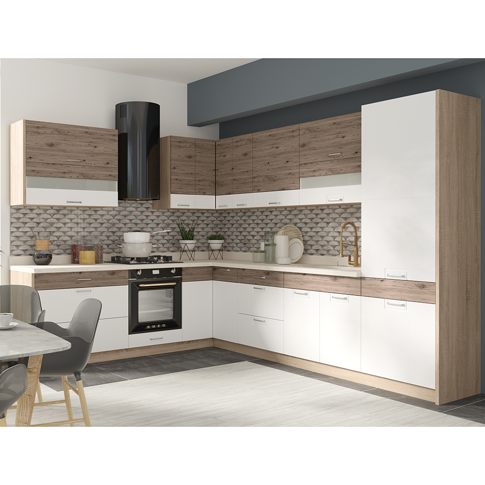 ECONO wh | dolní skříňka ECO-12D dřezová | 80 cm | san remo/bílá lesk | VÝBĚR KORPUSU