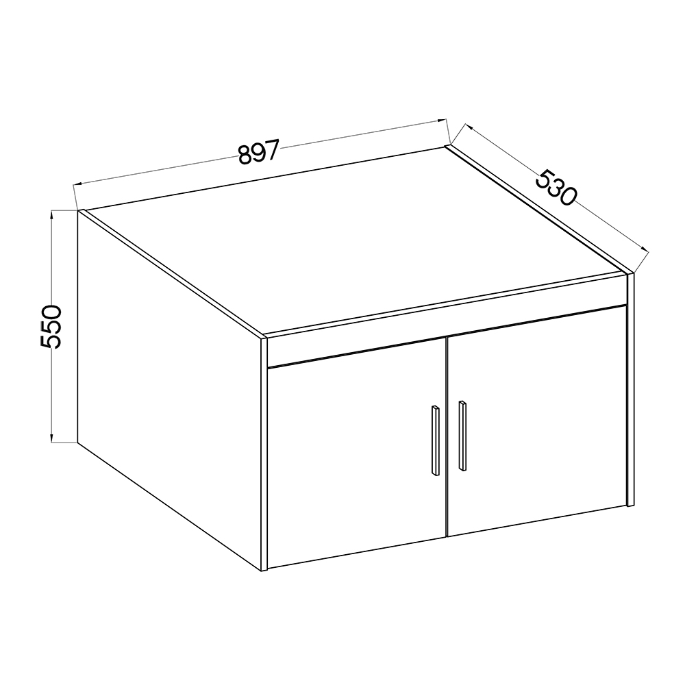 Šatní skříň ELENA 2D 1L + zrcadlo + nástavec | 89,7 cm | dub sonoma