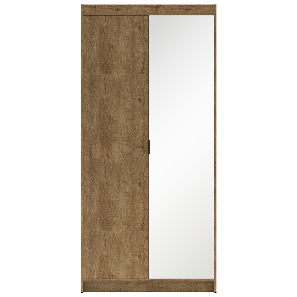 Šatní skříň ELENA 2D 1L + zrcadlo | 89,7 cm | dub lefkas