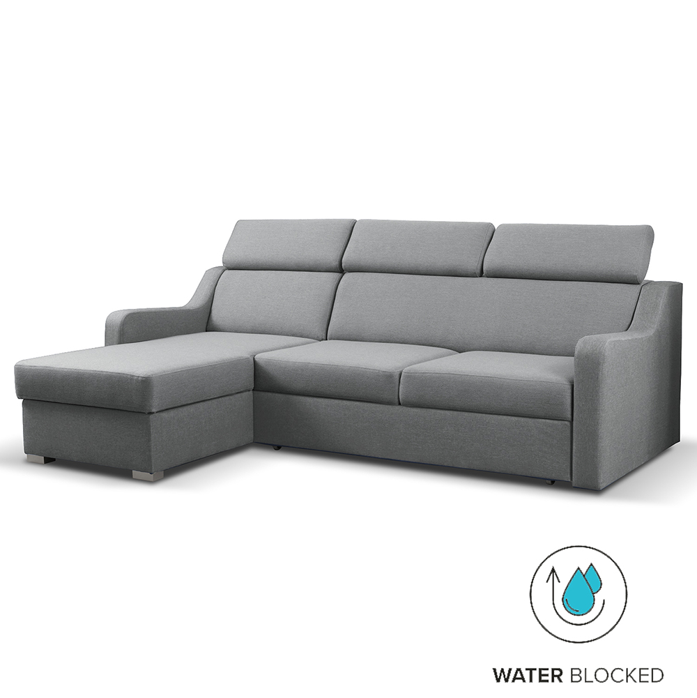 Sedací souprava MIKELI | 228x158 cm | UNI | rozkládací + úložný prostor | AKCE | světle šedá 1