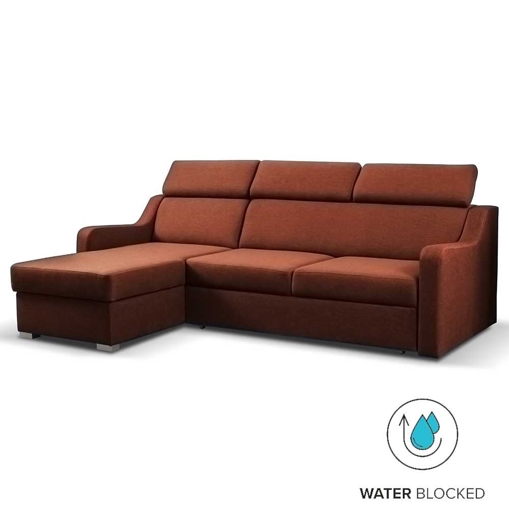 Sedací souprava MIKELI | 228x158 cm | UNI | rozkládací + úložný prostor | AKCE | červenooranžová 9