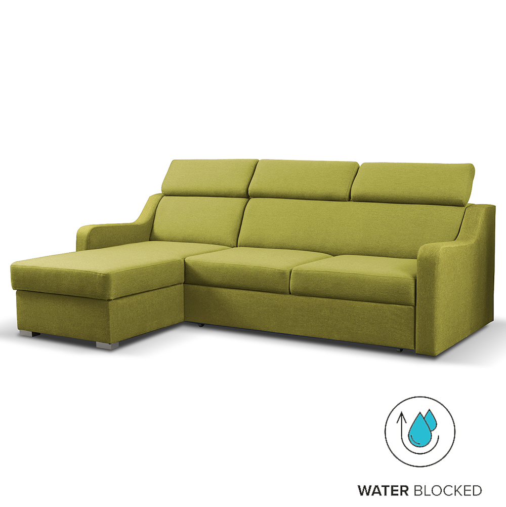 Sedací souprava MIKELI | 228x158 cm | UNI | rozkládací + úložný prostor | AKCE | žlutozelená 11