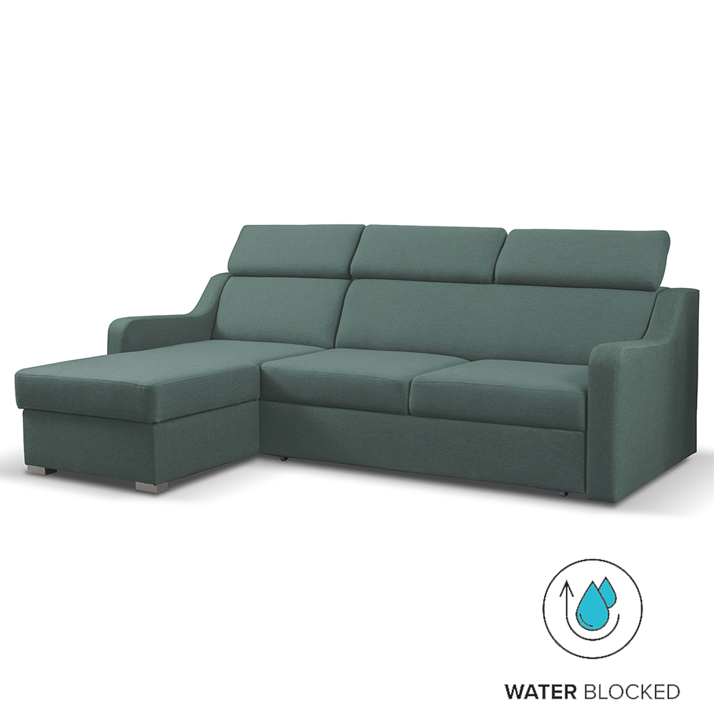 Sedací souprava MIKELI | 228x158 cm | UNI | rozkládací + úložný prostor | AKCE | khaki zelená 13