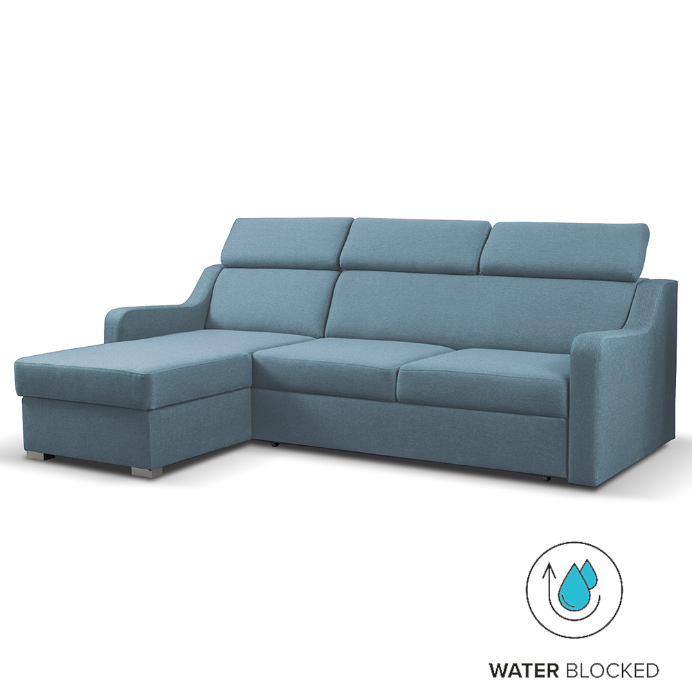 Sedací souprava MIKELI | 228x158 cm | UNI | rozkládací + úložný prostor | AKCE | šedomodrá 20