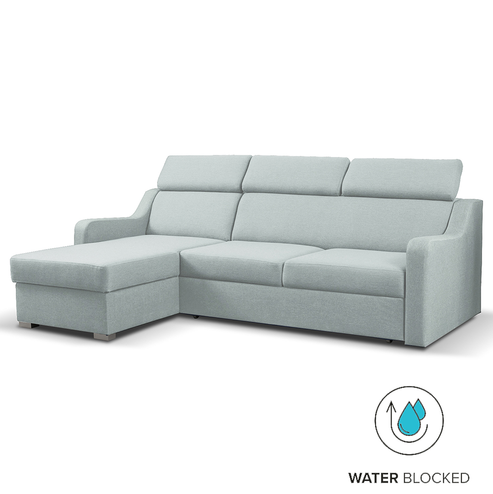 Sedací souprava MIKELI | 228x158 cm | UNI | rozkládací + úložný prostor | AKCE | světle šedá 15