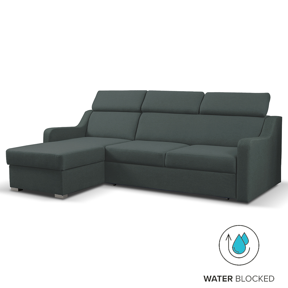 Sedací souprava MIKELI | 228x158 cm | UNI | rozkládací + úložný prostor | AKCE | grafit šedá 18